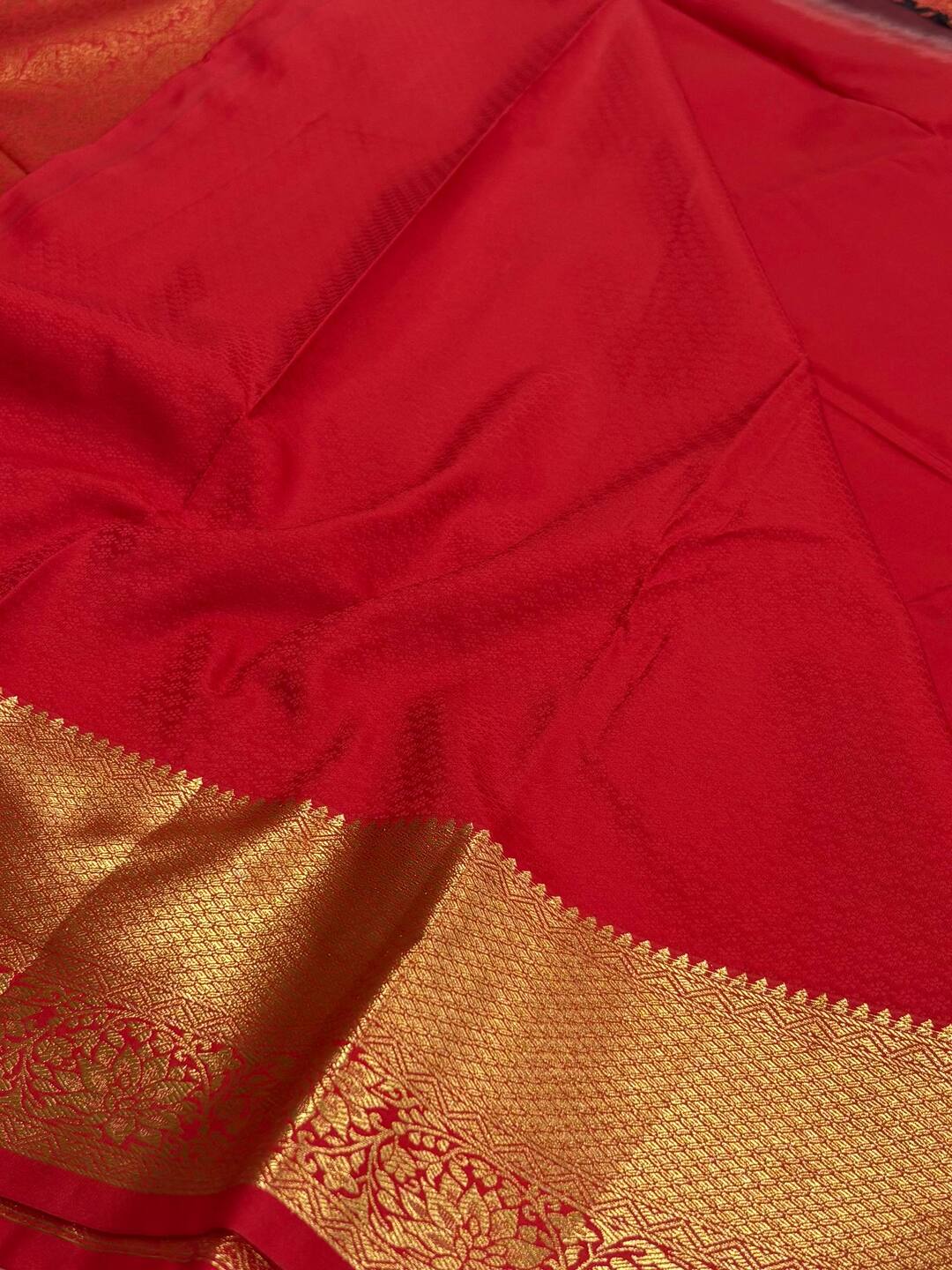Chili Red Semi Kanchi Silk Saree