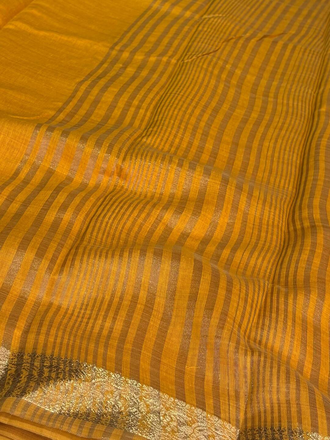 Mustard Soft Cotton Saree