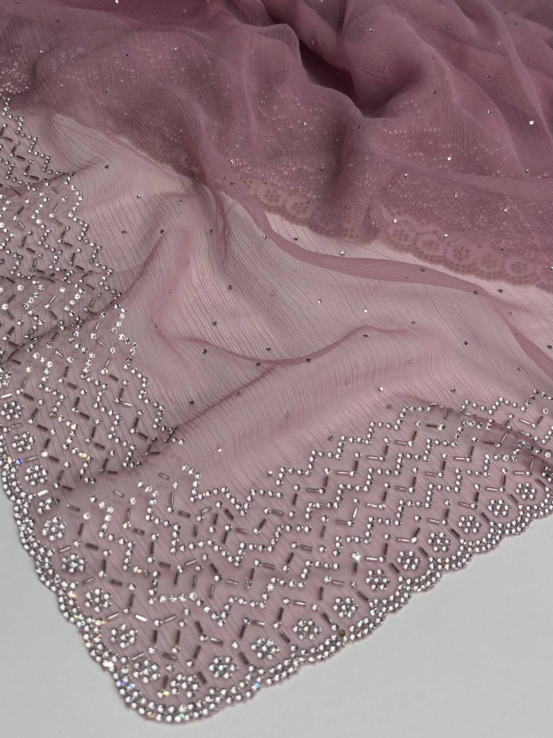 Dusty Pink Georgette saree