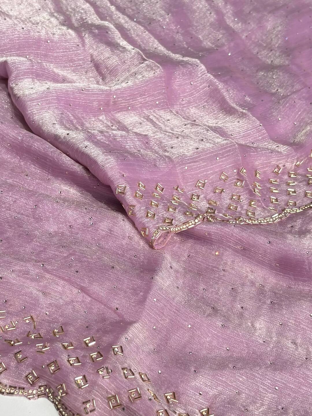 Pastel Purple Georgette saree