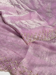 Pastel Purple Georgette saree