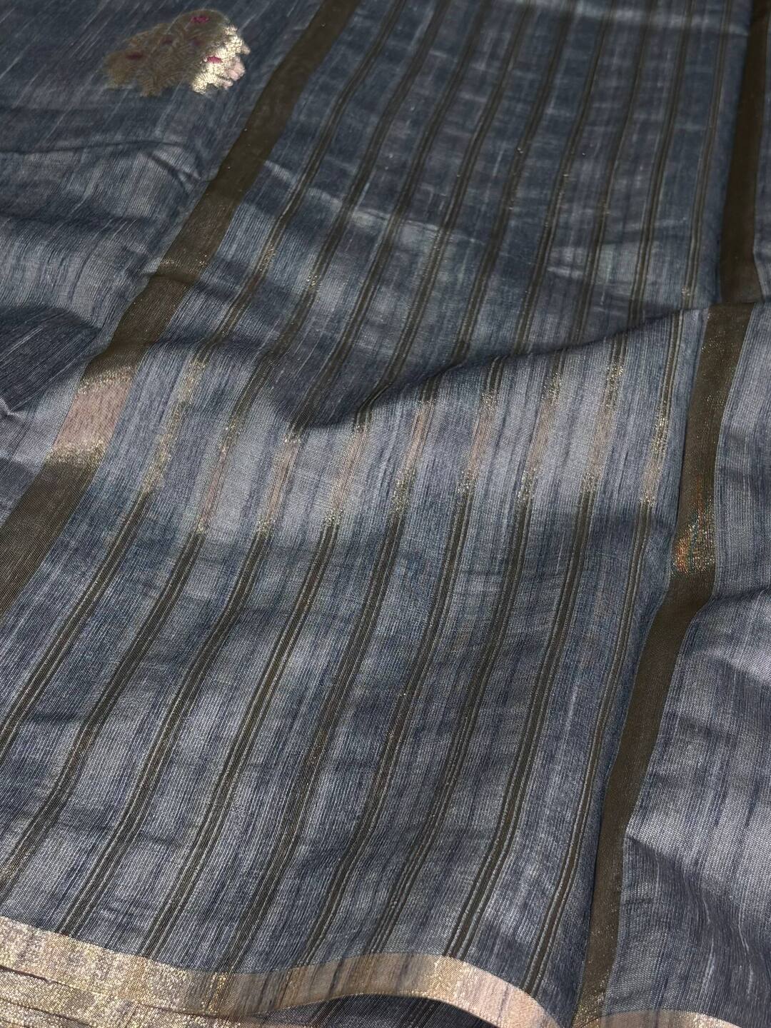 Grey Soft Cotton Saree