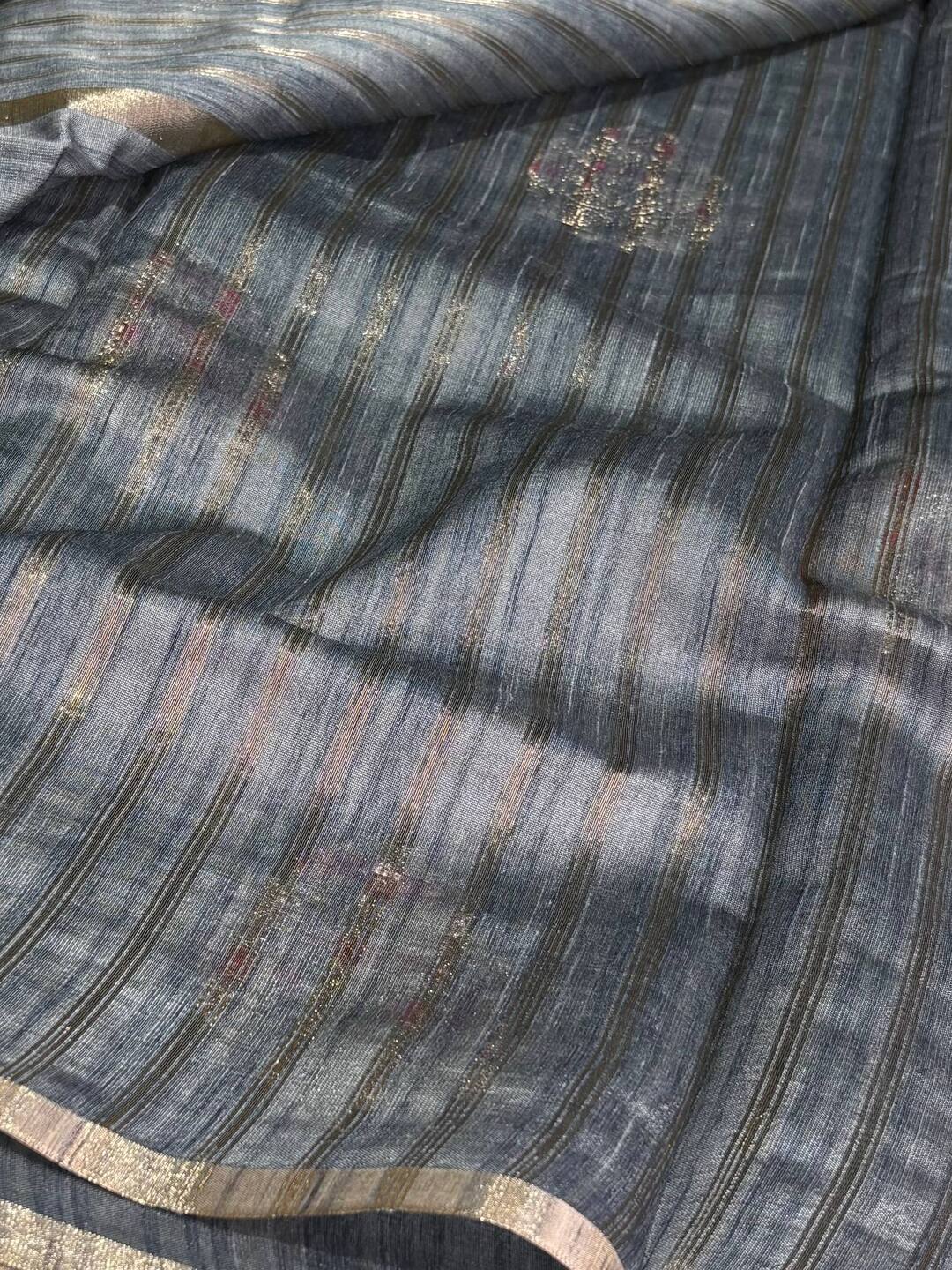 Grey Soft Cotton Saree