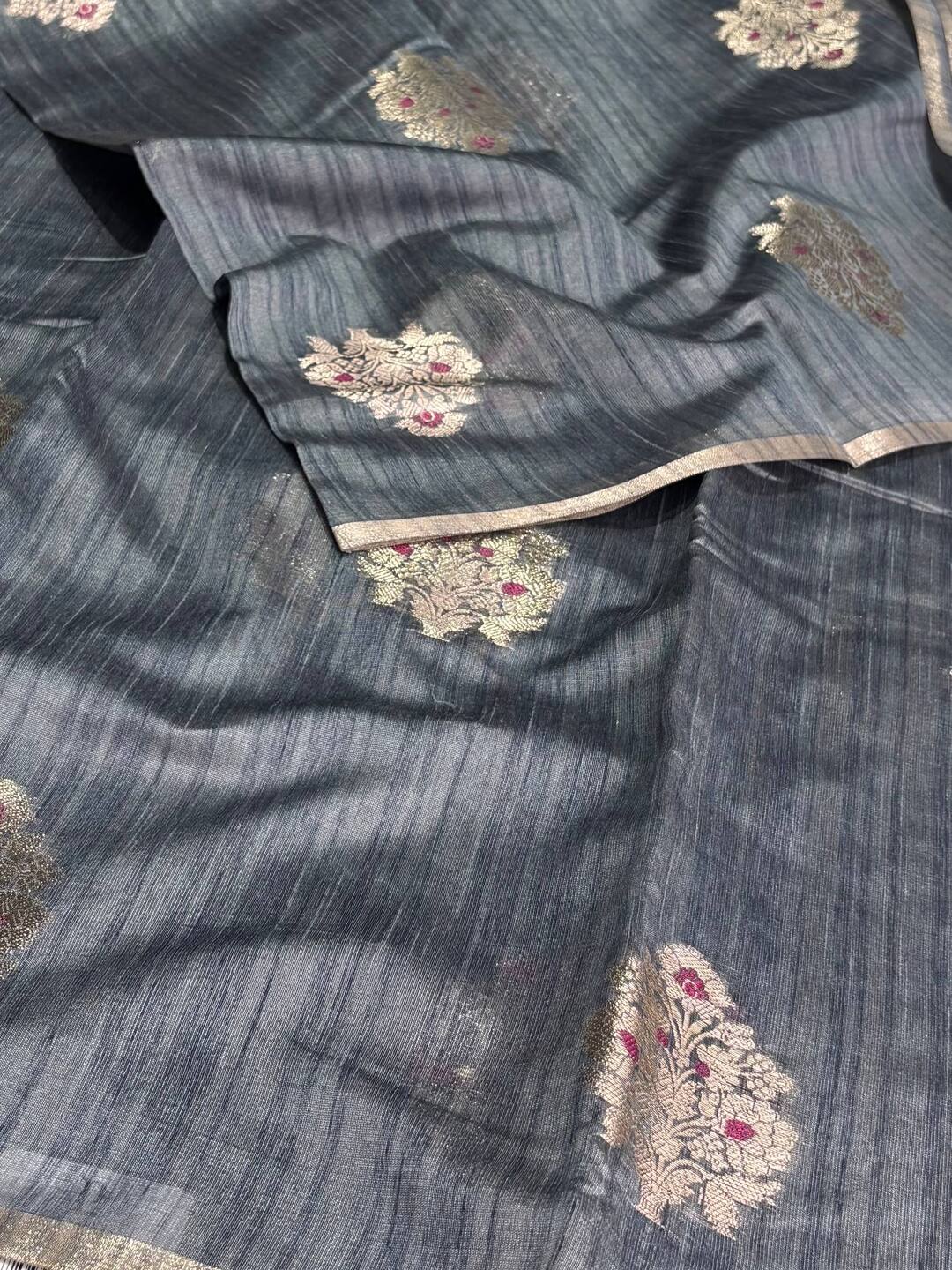 Grey Soft Cotton Saree