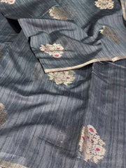 Grey Soft Cotton Saree