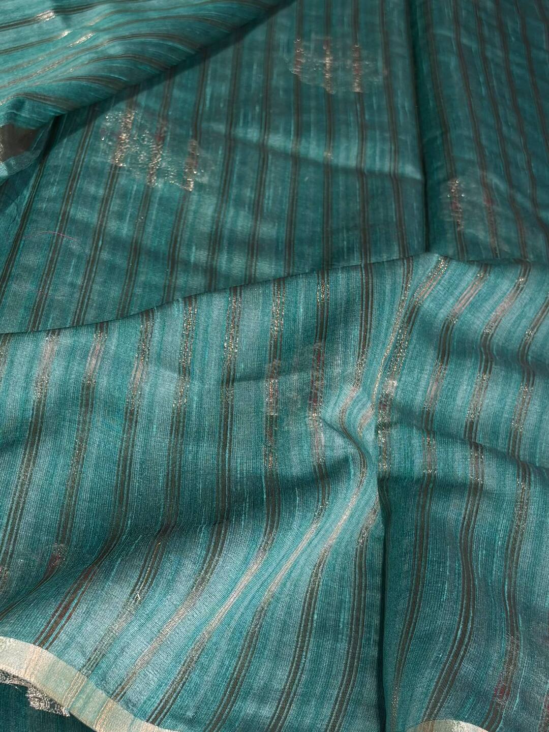 Teal Green Soft Cotton Saree