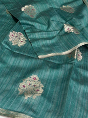 Teal Green Soft Cotton Saree
