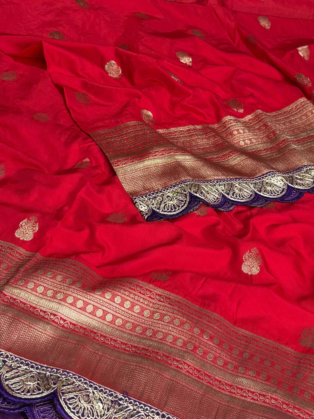 Red Banaras Cotton Silk Saree