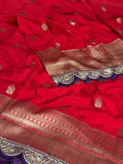 Red Banaras Cotton Silk Saree