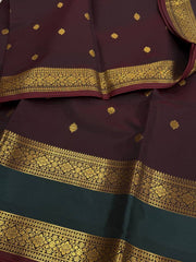 Deep Maroon Banaras Cotton Silk Saree