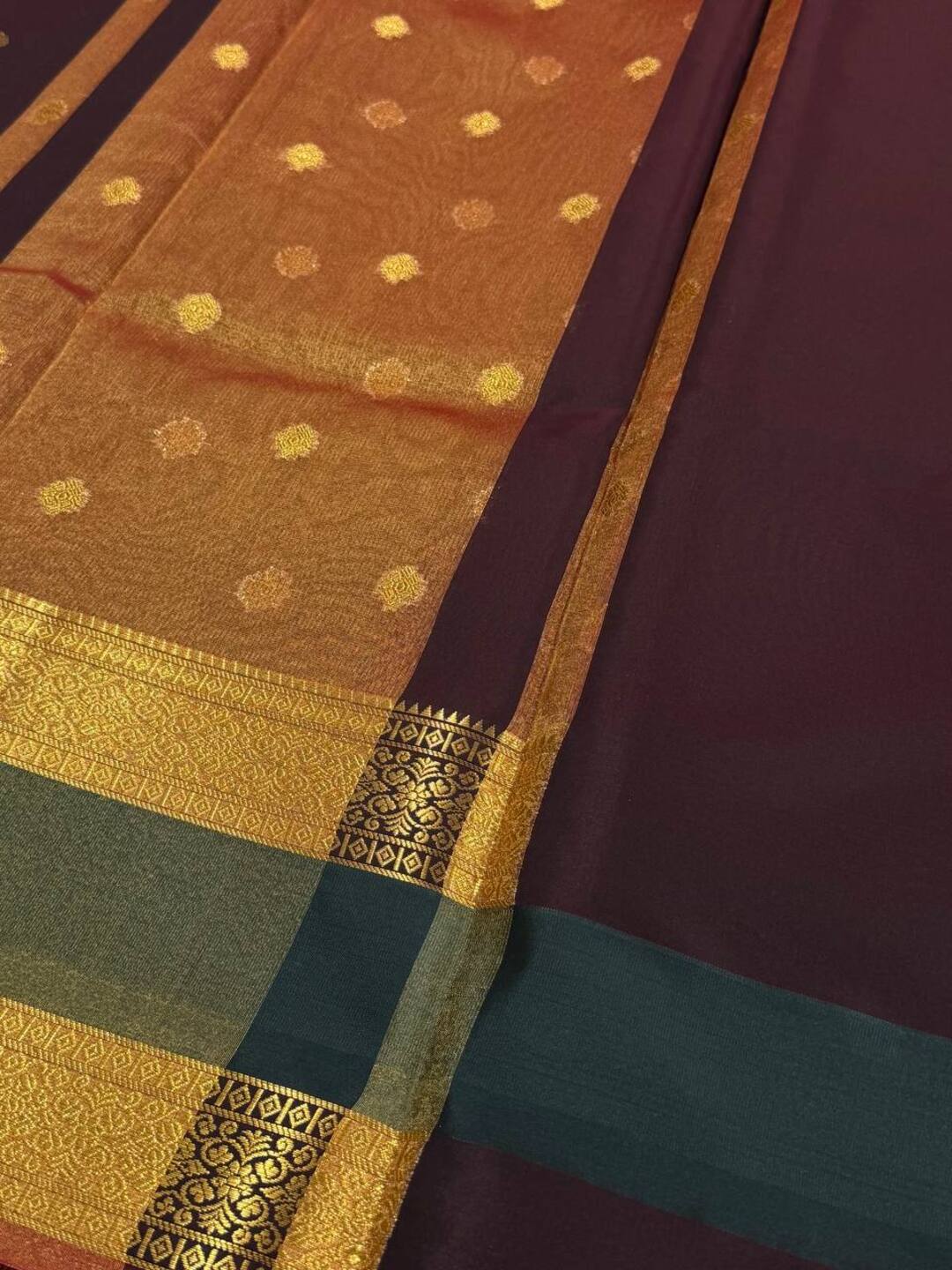 Deep Maroon Banaras Cotton Silk Saree