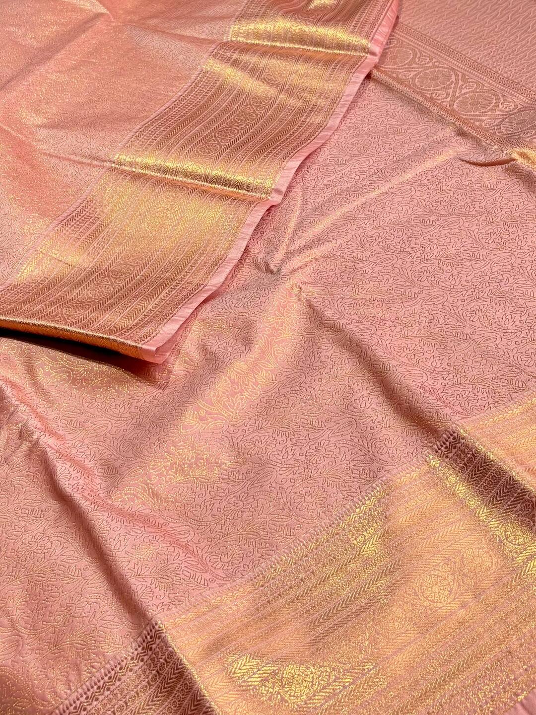 Mauve Pink Semi Kanchipuram Silk Saree