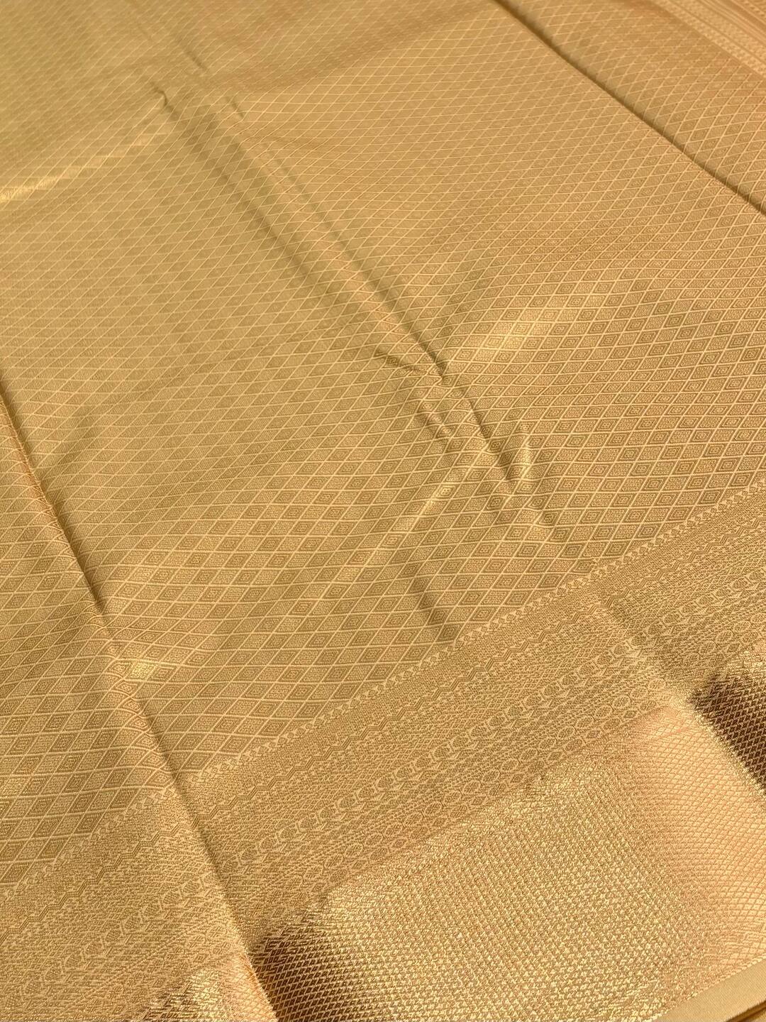 Champagne Semi Kanchi Silk Saree
