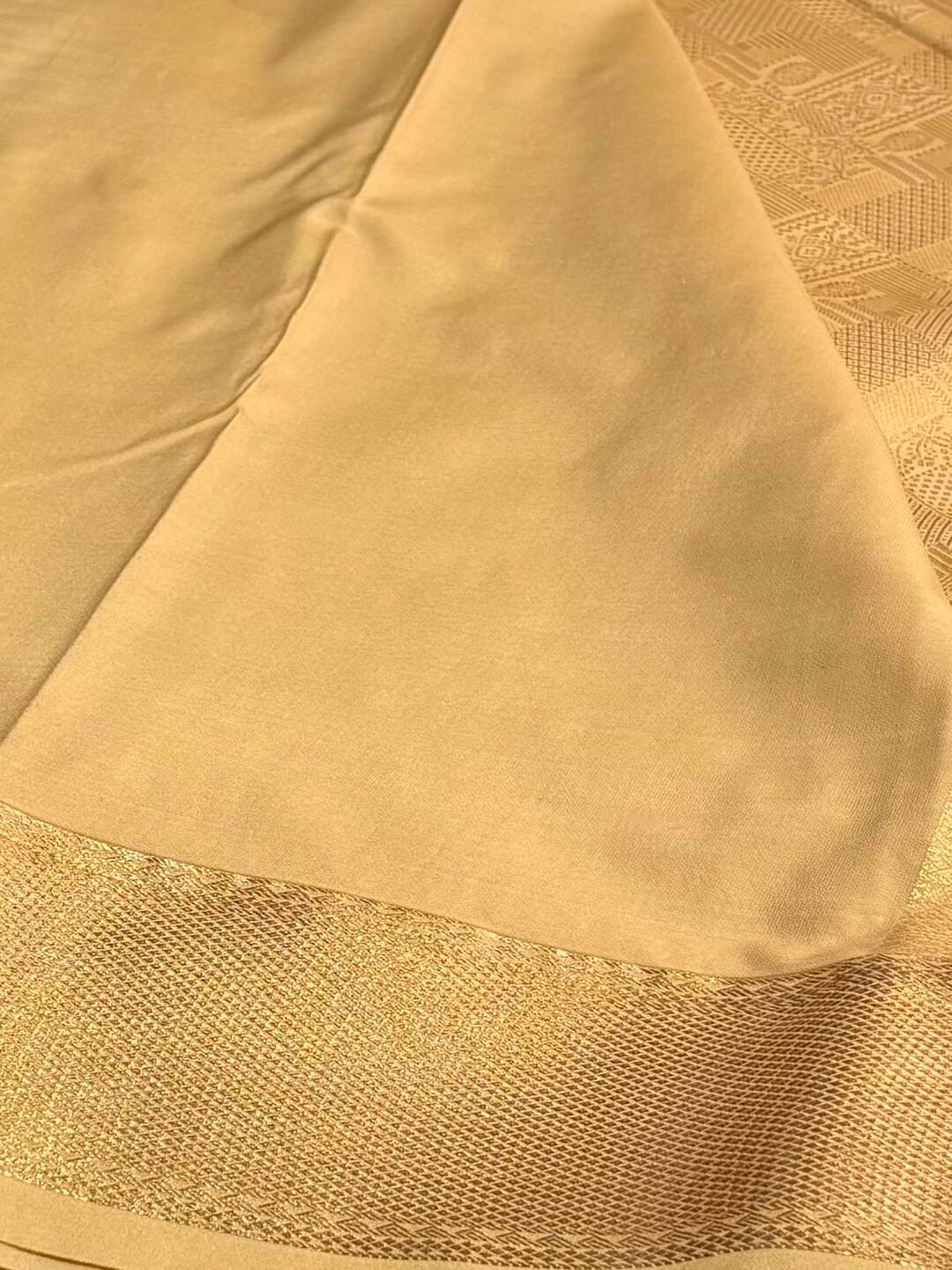 Champagne Semi Kanchi Silk Saree