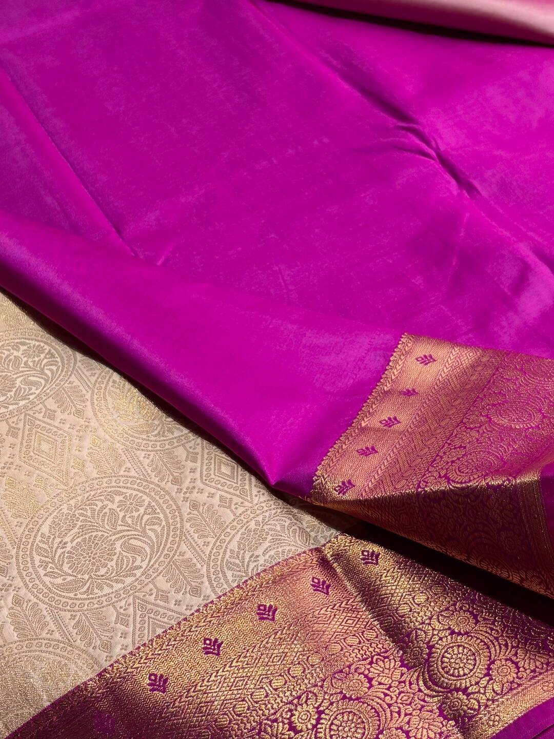 Off White Semi Kanchi Silk Saree
