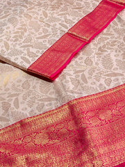 White Semi Kanchi Silk Saree