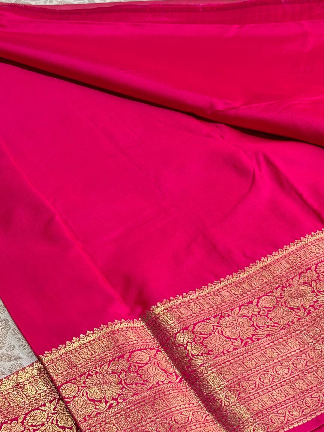 White Semi Kanchi Silk Saree
