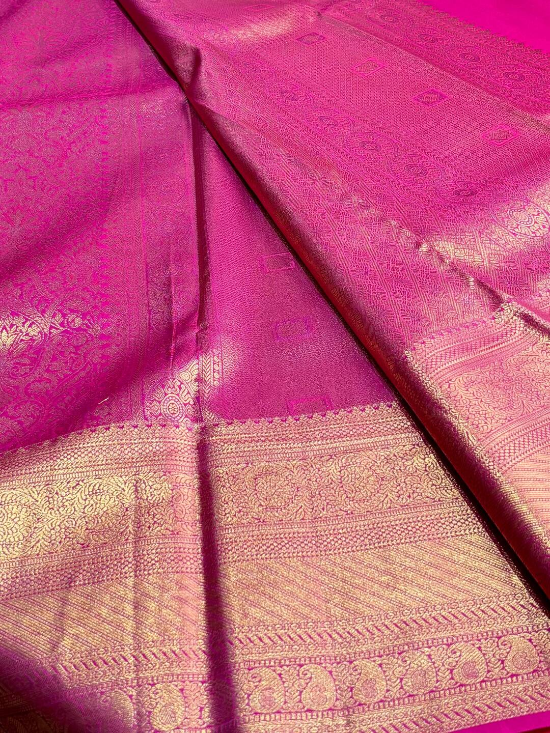 Magenta Pink Semi Kanchi Silk Saree