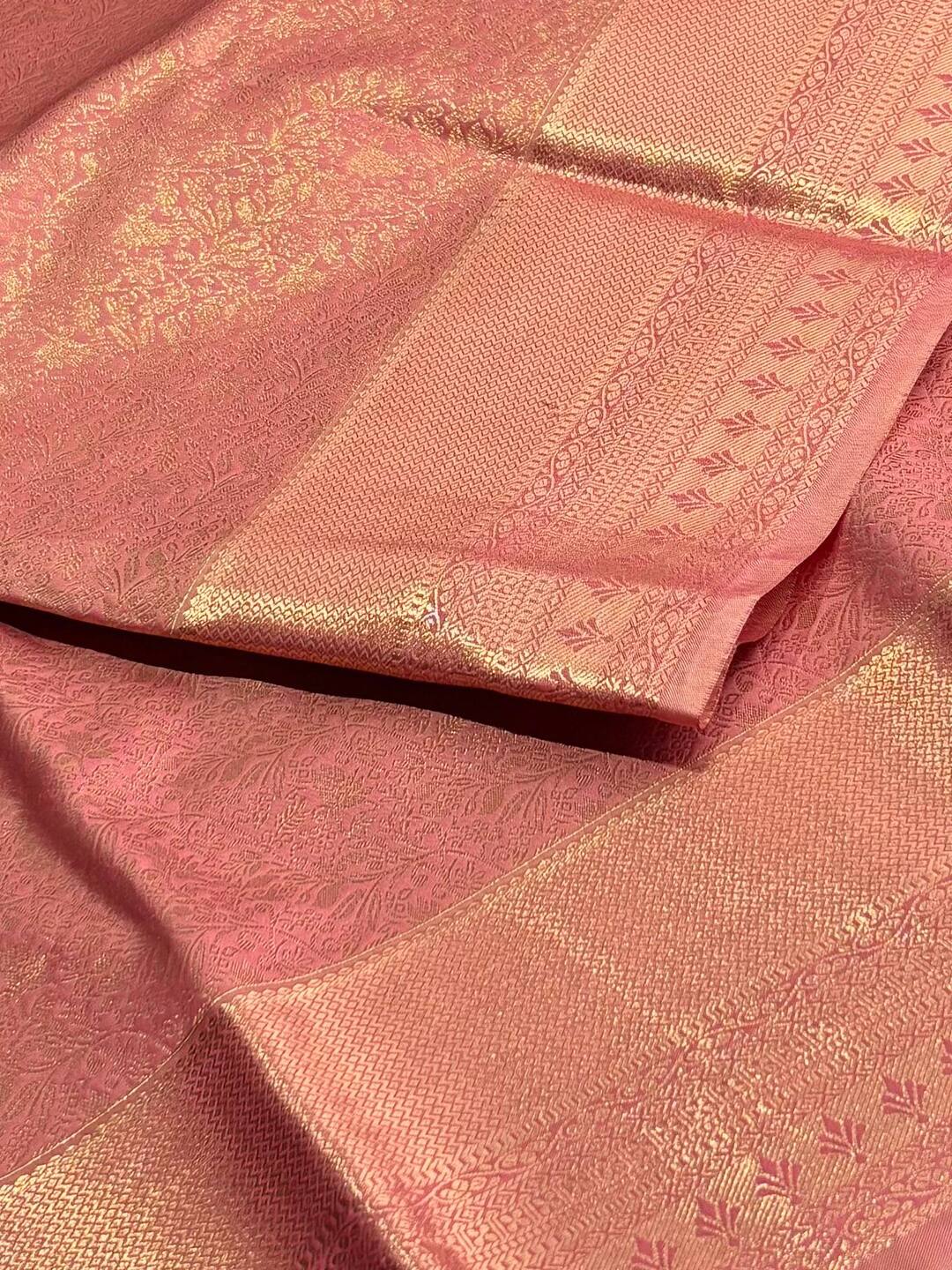 Dusty Pink Semi Kanchipuram Silk Saree