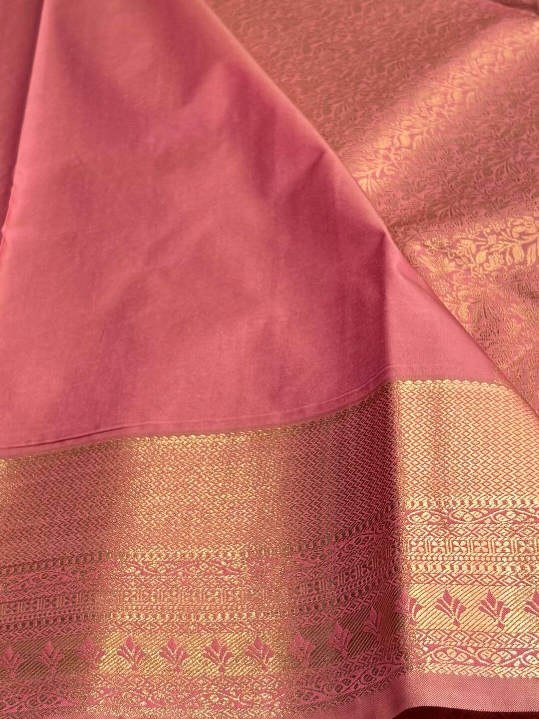 Dusty Pink Semi Kanchipuram Silk Saree