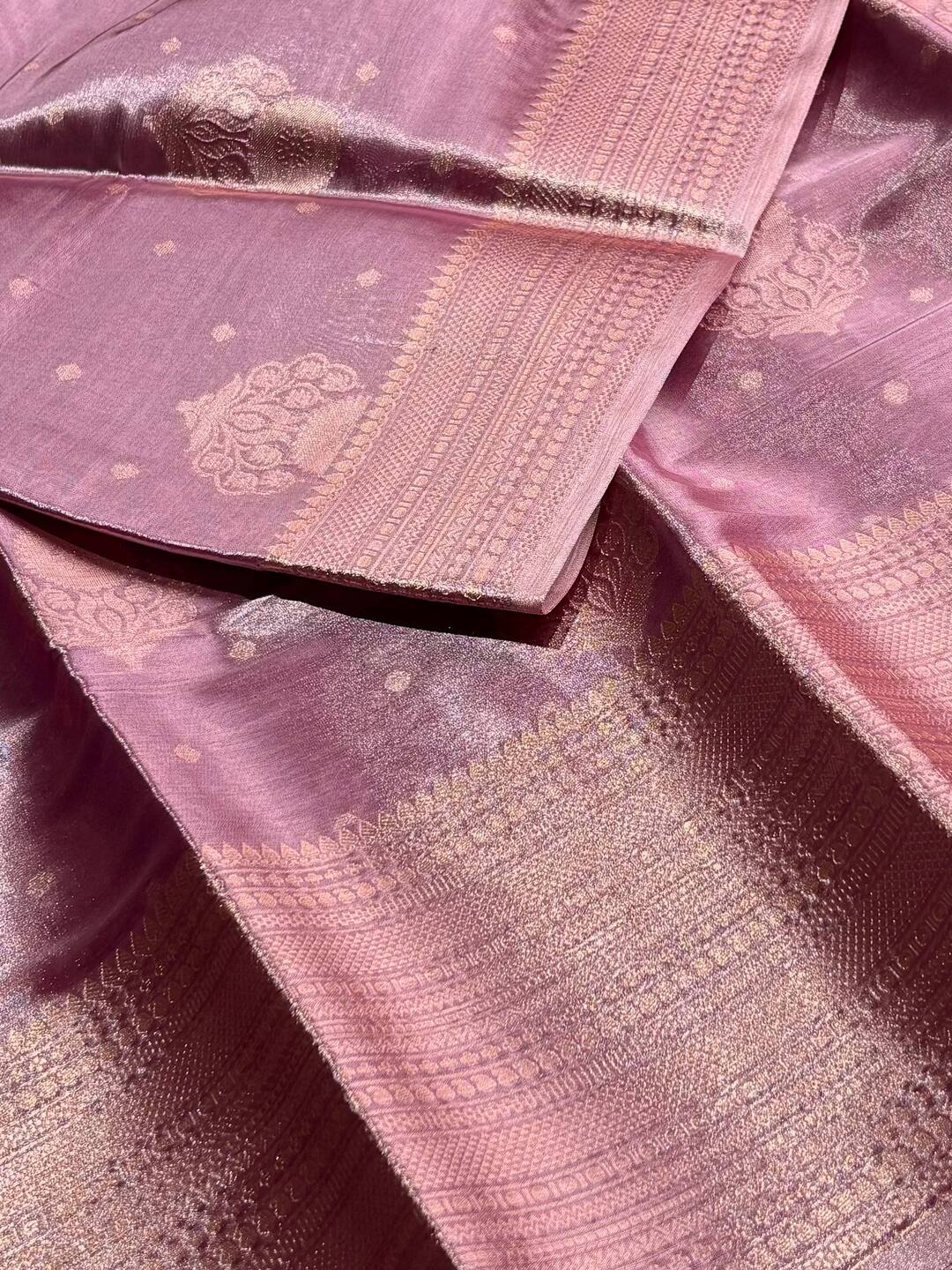 Lavender Purple Banaras Tissue Silk Saree
