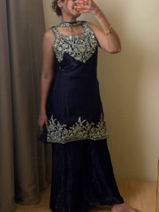 Deep Purple 3pc Kurti Suit