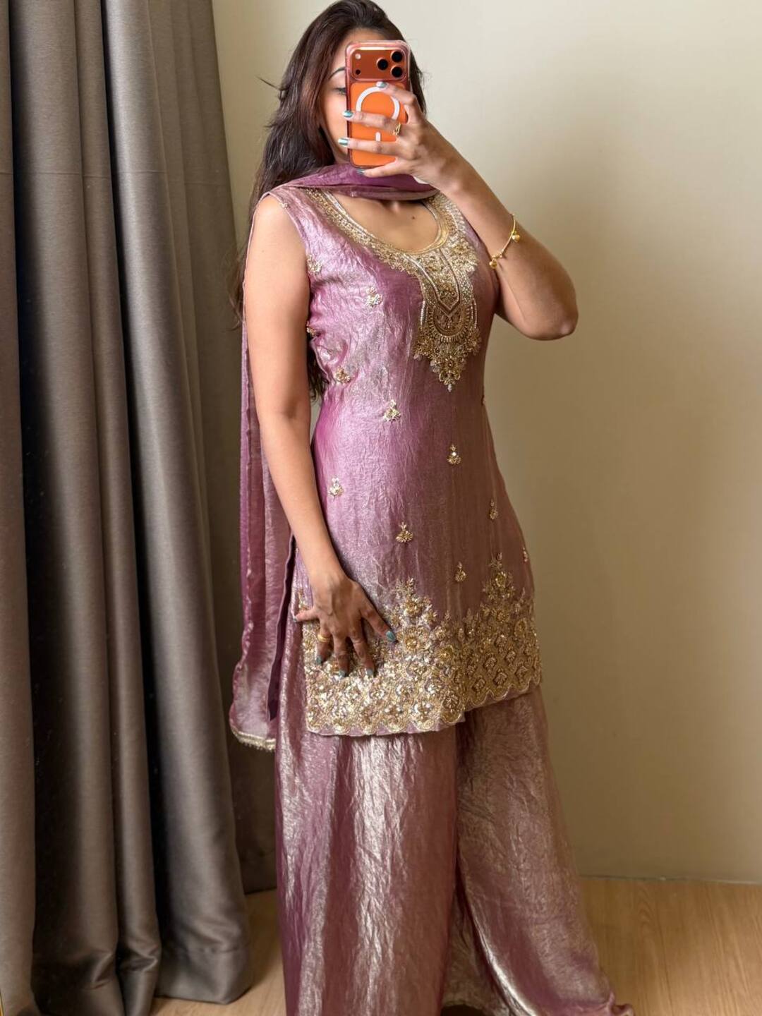 Lilac 3pc Kurti Suit