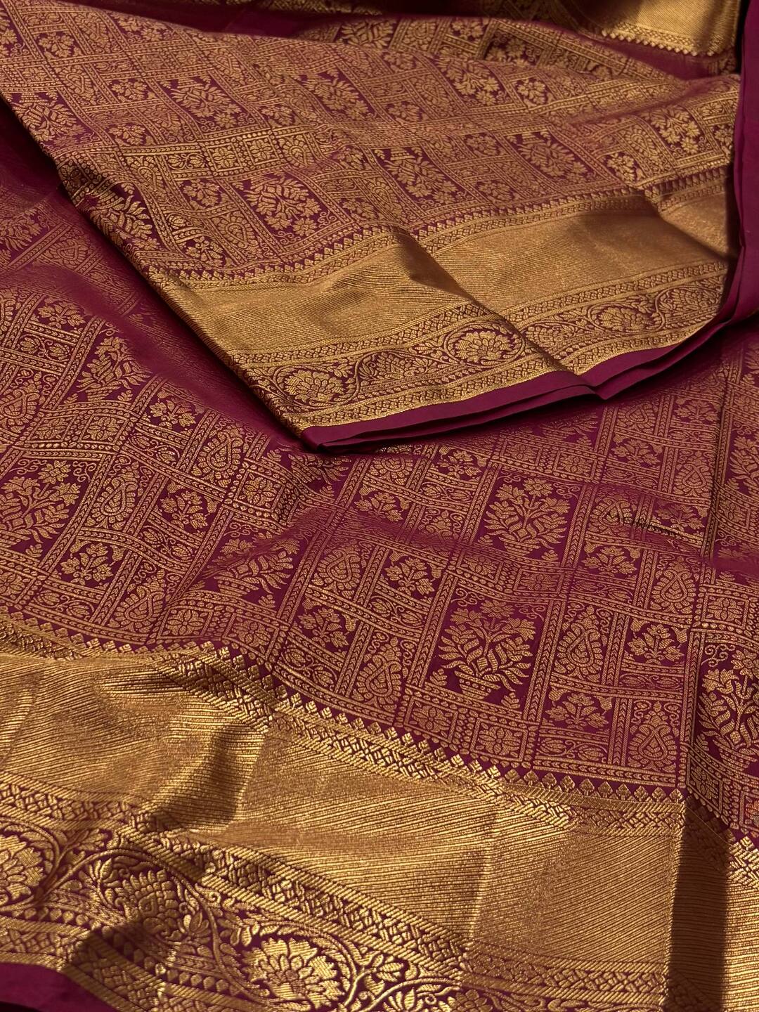 Magenta Purple Semi Kanchi Silk Saree