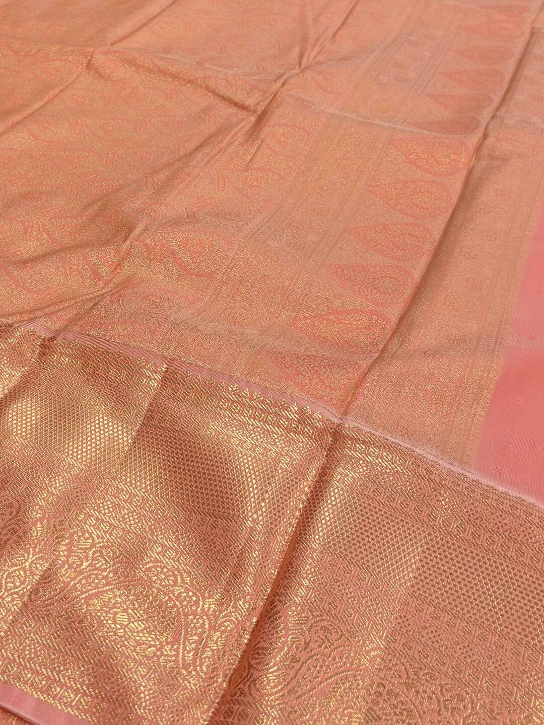 Turquoise Blue Semi Kanchi Silk Saree