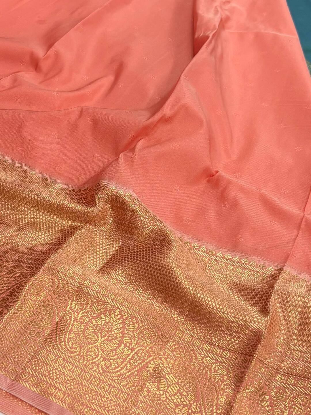 Turquoise Blue Semi Kanchi Silk Saree