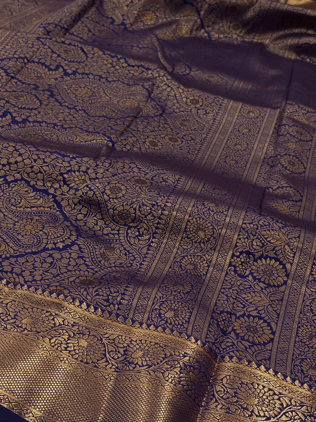 Royal Blue Semi Kanchi Silk Saree