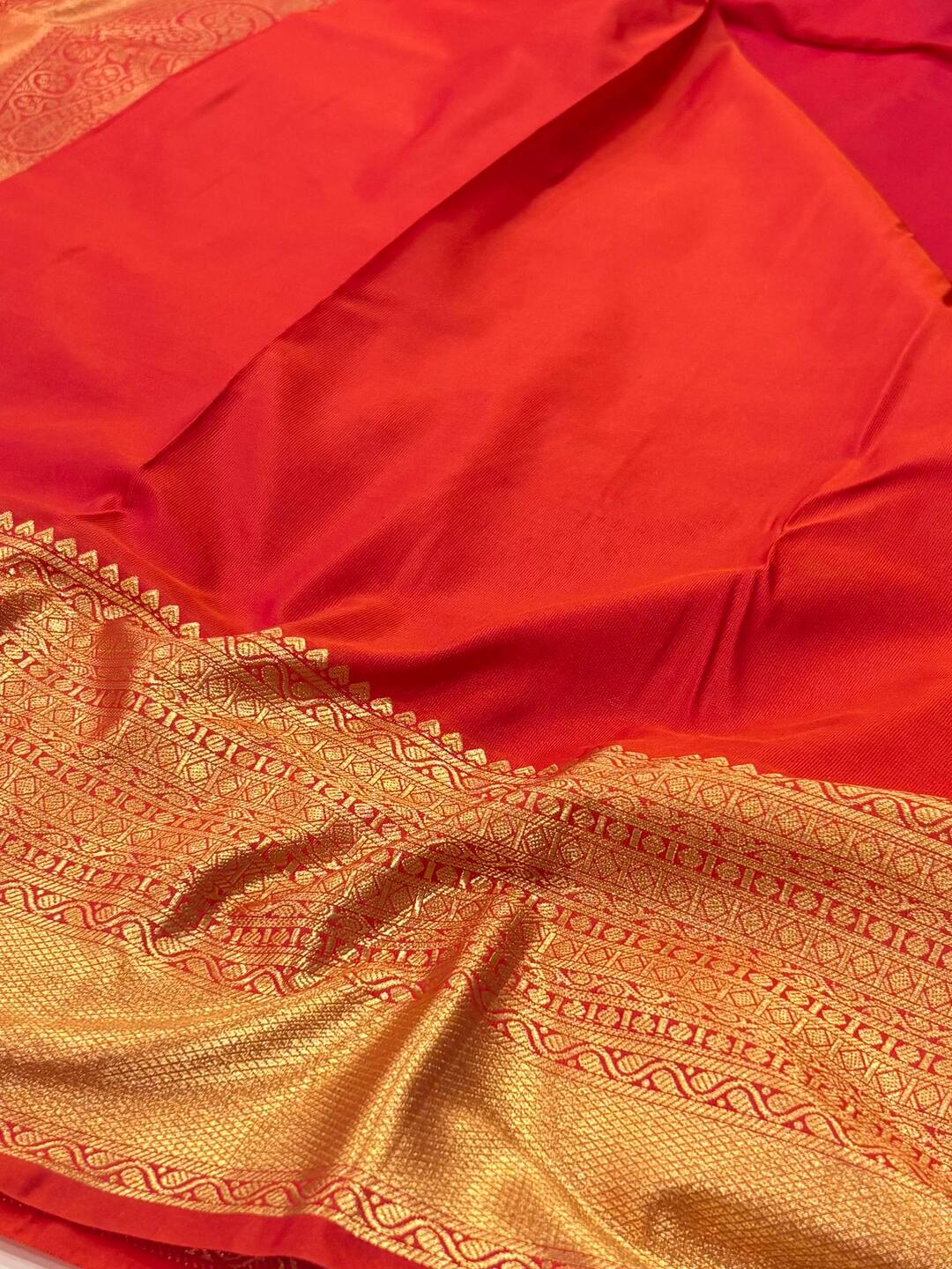 Chili Red Semi Kanchi Silk Saree