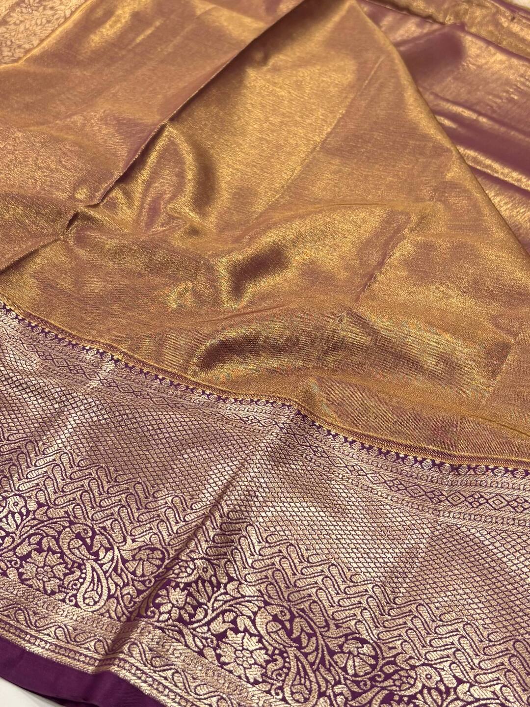 Off White With Pastel Yellow Semi Kanchi Silk Saree
