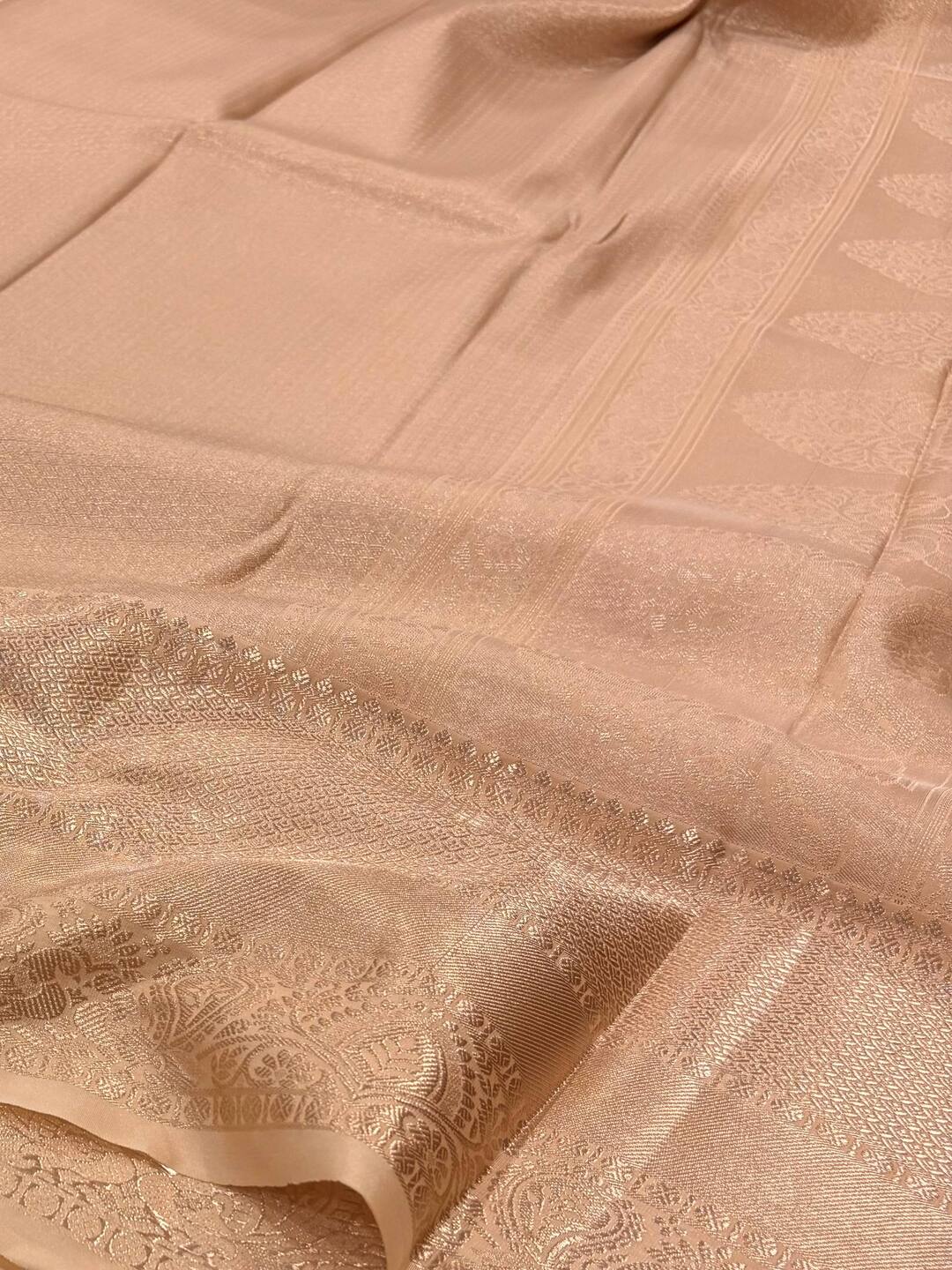 Beige Semi Kanchi Silk Saree