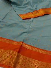 Sky Blue Semi Kanchi Silk Saree