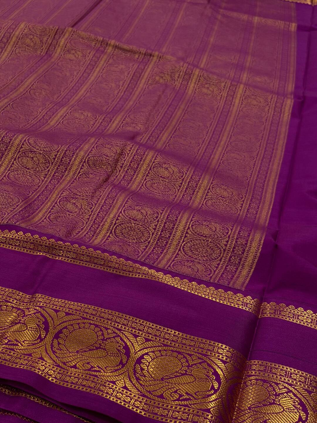 Pistachio Green Semi Kanchi Silk Saree