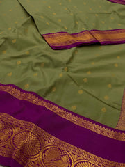 Pistachio Green Semi Kanchi Silk Saree