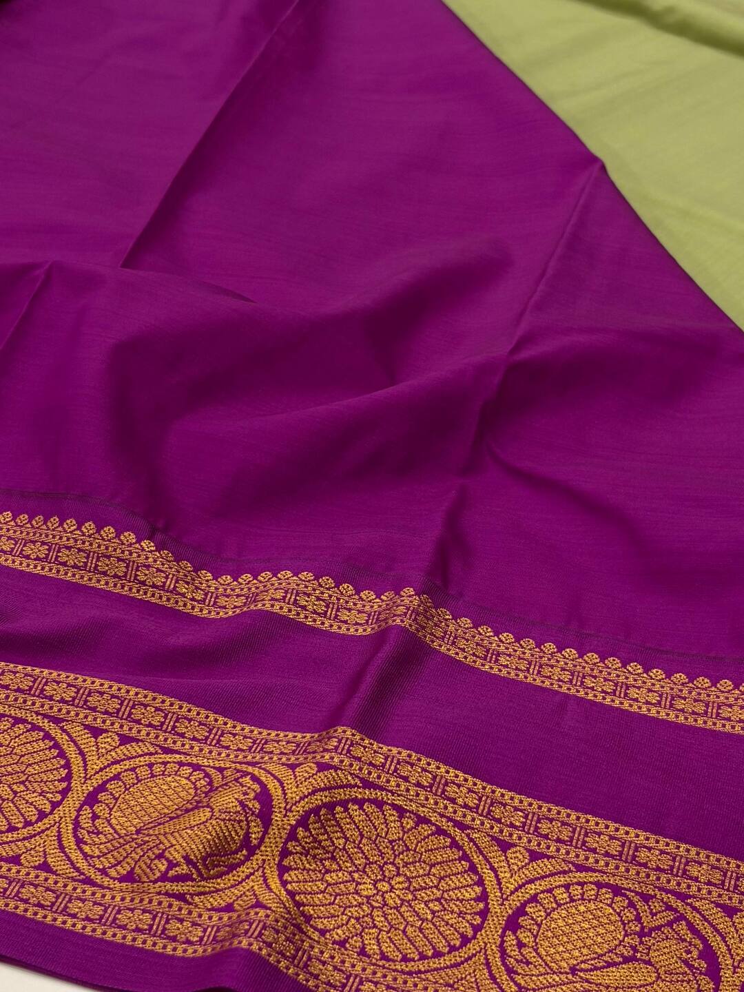 Mint Green Semi Kanchi Silk Saree