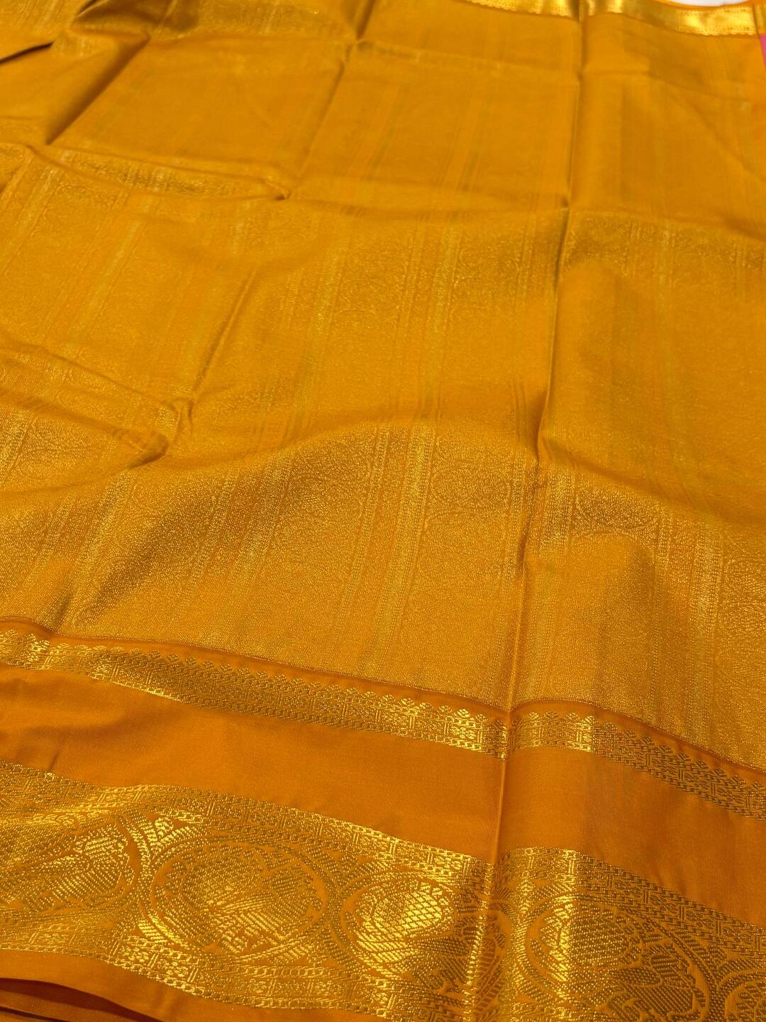 Dark Baby Pink Semi Kanchi Silk Saree