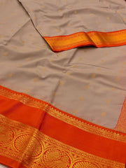 Gray Semi Kanchi Silk Saree
