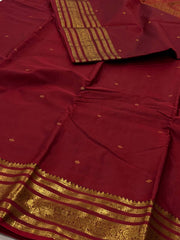 Cherry Red Semi Kanchi Silk Saree