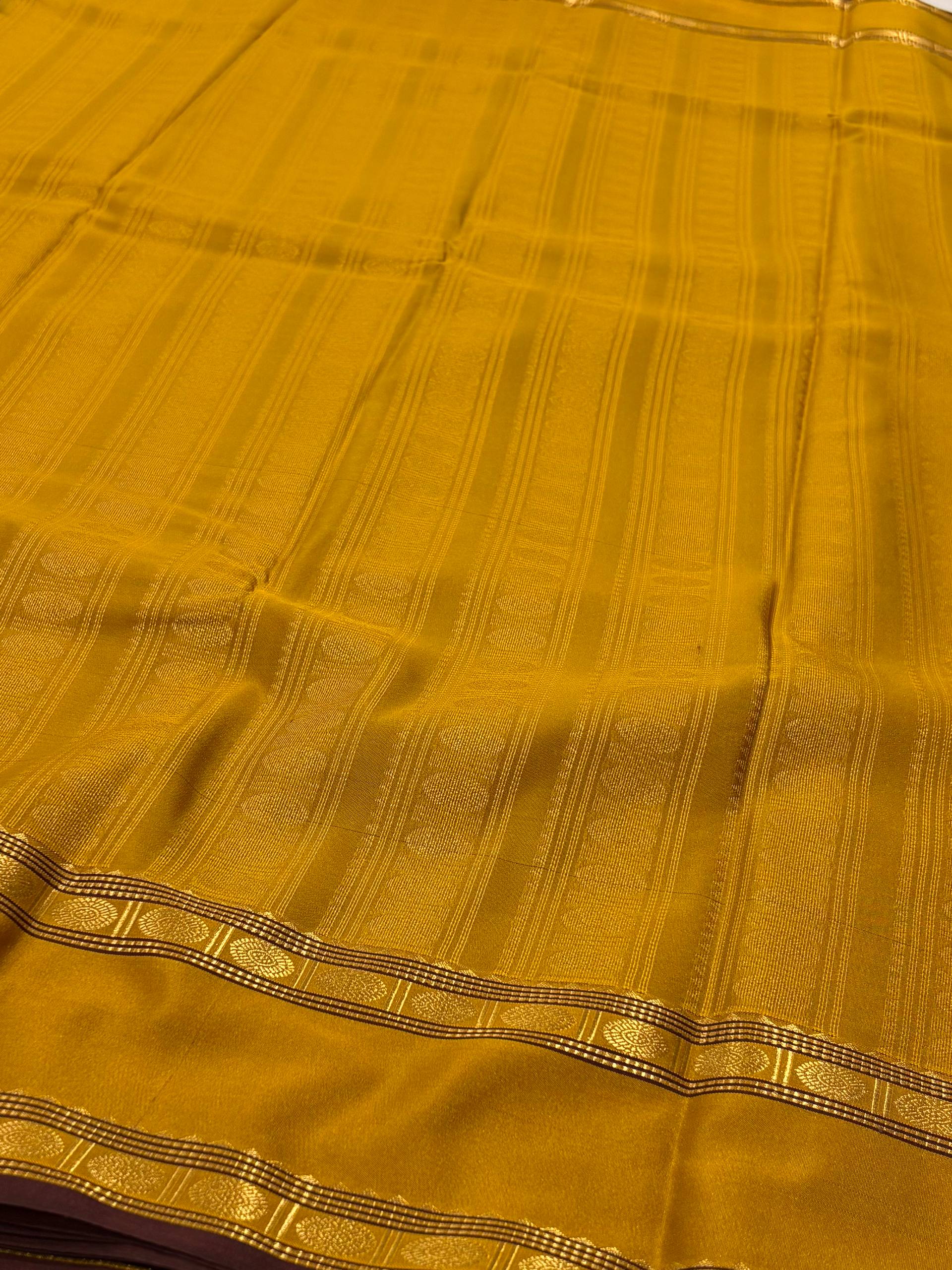 Dark Brown Semi Kanchi Silk Saree