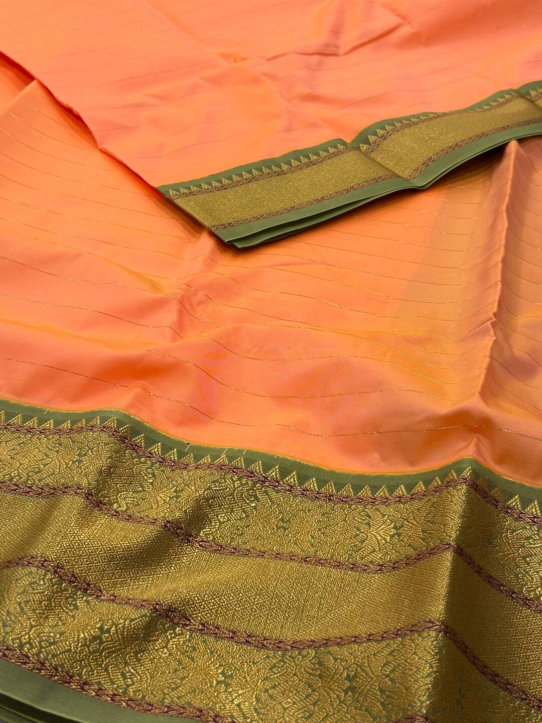 Peach Semi Kanchi Silk Saree