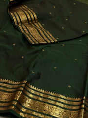 Emerald Green Semi Kanchi Silk Saree