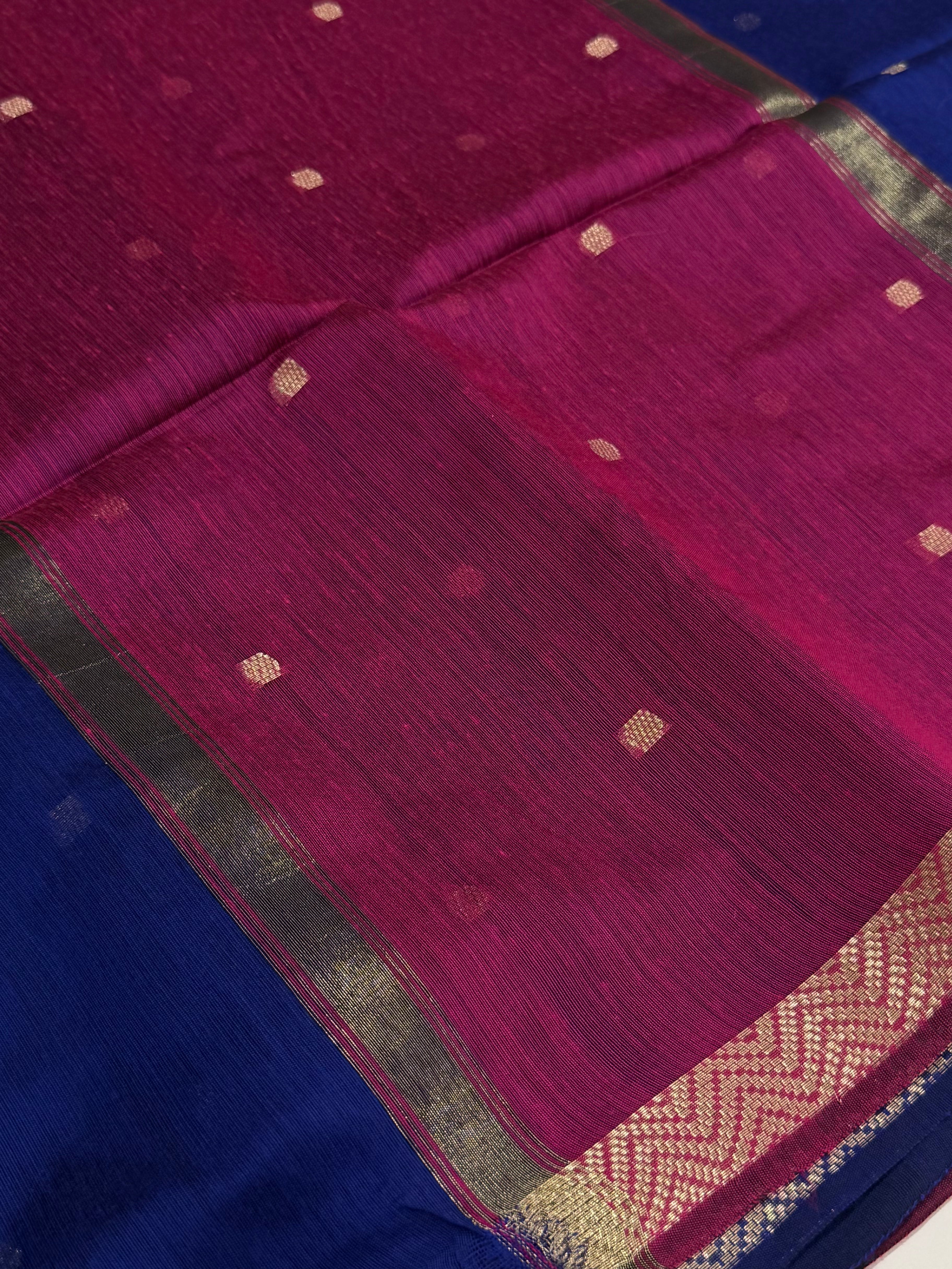 Navy Blue Soft Cotton Saree