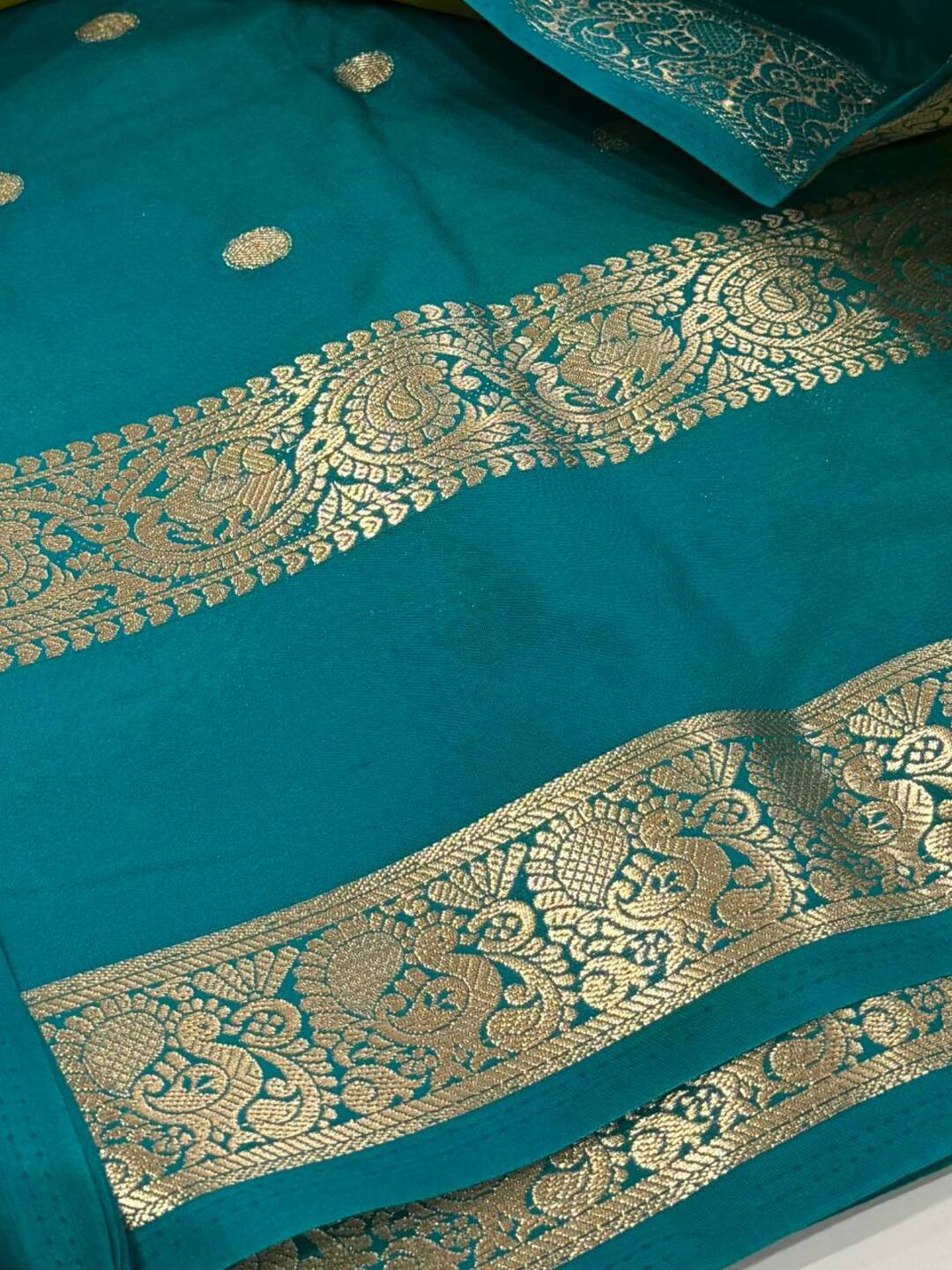 Lime Yellow Semi Mysore Chiffon Silk Saree